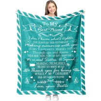 Bestie Gifts Throw Blankets Birthday Gifts for Bestie Friends Women Girls Sister Mom Aunt Couples Girlfriend and Family Birthday Christmas Valentines Gift 60 x 50 inches
