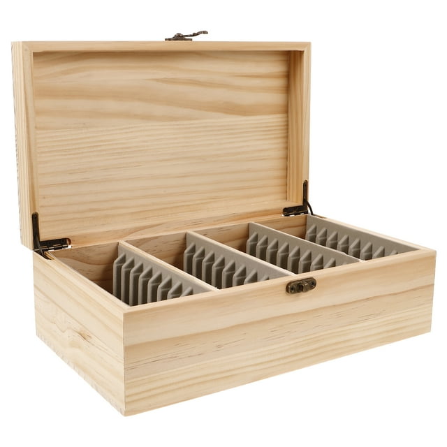 KAKOWELY coin collection box Coin Storage Box Portable Coin Holder Coin Box Commemorative Coin Container Wood Box Multi-slot Coin Box Coin Wood Holder11.61"X6.89"X4.13"