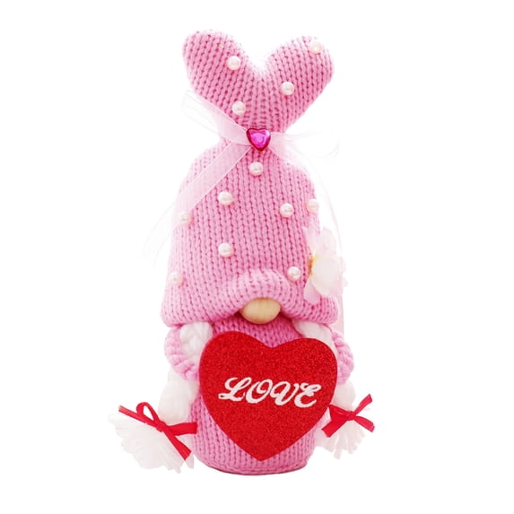 Valentines Day Gnome Plush Decorations, 1PC Handmade Scandinavian Tomte - Valentines Christmas Home Tabletop Elf Gnomes Decor Ornaments - Sweet Valentines Gift