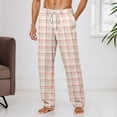 thumbnail image 2 of Pajama Pants Men Soft Casual Lounge Pajama Bottoms Comfy Stretch Sleep Pants Wide Leg Pj Bottoms with Pockets and Button Fly (17-Beige, XXL), 2 of 6
