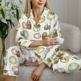 thumbnail image 6 of Fotbe Donut Sloth Pattern Long Sleeve Pajama Set for Women,Sleepwear Set,2-piece Loungewear Set,Soft PJs Comfy Nightwear with Pockets -Medium, 6 of 7