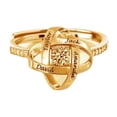 thumbnail image 6 of Womens Adjustable Silver Clover Open Ring: Electroplated, Personalized with Letters, Numbers, or Text, Exhibits a Unique Personality Style, 6 of 8