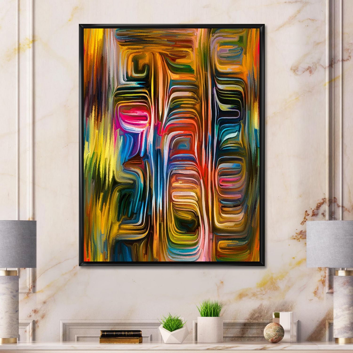 Designart Colour Fusion II FLOAT FRAME WALL ART
