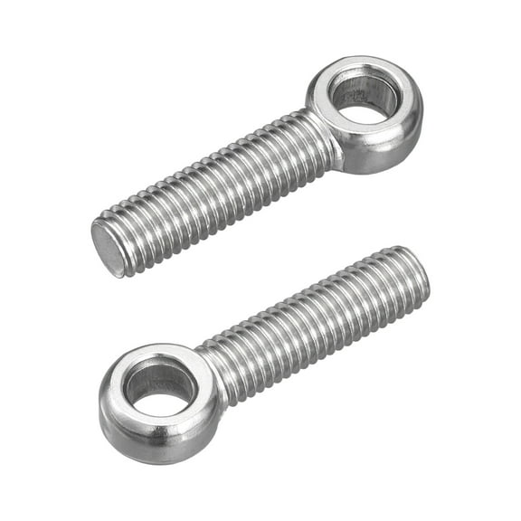 4Pcs M12 x 50mm Lifting Eye Bolts, 304 Stainless Steel Machinery Shoulder Swing Bolt Lifting Ring Eyebolt for Pipeline Gate Valves, Building Steel Pipe Fasteners, Silver