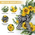 thumbnail image 5 of 18" Sunflower Wreath for Front Door, Spring Summer Wreath with Artificial Sunflower Daisy Green Leaves, Send Wreath Hanger, Farmhouse Sunflower Decor for Home, Wedding Party, Wall, Indoor, Outside, 5 of 8