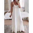 thumbnail image 4 of Aimik Women's Casual Sleeveless Spaghetti Strap U-Neck Regular Pleated Plus Size Long Dress Summer Loose Maxi Dress, 4 of 6