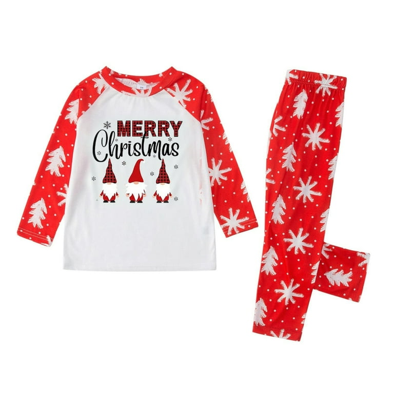 Miyanuby Family Christmas Pjs Matching Sets Reindeer Santa Print Tops and  Snowflake Pants Holiday Xmas Sleepwear Pajamas for Family