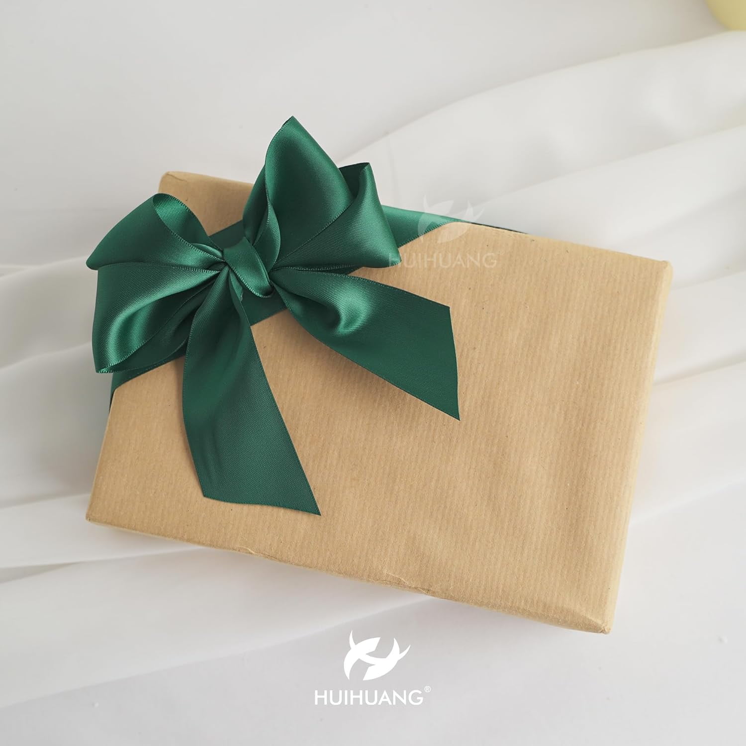 1-1/2 inch Hunter Green Ribbon Double-Faced Satin Ribbon 50 Yards Dark Green Ribbon for Crafts, Gift Wrapping, Flower Bouquet Wrap, Invitations, Holiday Decor, Bows Making