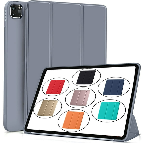 iPad PRO 11 Inch 2nd 3rd 4th Gen A2228 A2068 A2230 A2231 MY232LL/A MXDC2LL/A MXDE2LL/A Smart Trifold Lightweight Soft Silicone TPU Back Case - Purple