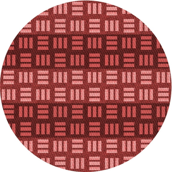 Ahgly Company Indoor Round Patterned Valentine Red Area Rugs, 4' Round