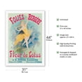 thumbnail image 2 of Folies Bergères - Lotus Flower (Fleur de Lotus) - Vintage Cabaret Poster by Jules Chéret c.1893 - Fine Art Rolled Canvas Print 27in x 40in, 2 of 4