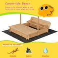 thumbnail image 3 of Luku Wooden Sandbox with Lid＆Cover, Sandbox with Canopy Outdoor, with Covers and Foldable Bench Seats, UV-Resistant & Adjustable Height Roof for Backyard, Gift for Ages 3-8Years (47x47in), 3 of 7