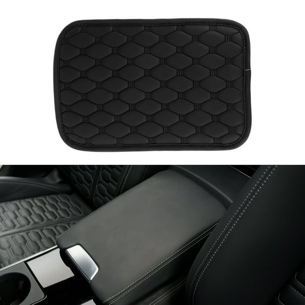 Funda del Consola Central del Coche Unique Bargains con Almohadilla del Consola Central y Bolsa de Almacenamiento 11.81"x7.87"x0.59" Cuero Nappa Negro