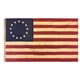 thumbnail image 1 of Bandera americana de Betsy Ross teñida de té de Morigins, 3x5 pies, nailon, poliéster, estrellas bordadas y rayas cosidas, pancarta de 13 estrellas, 1 of 1