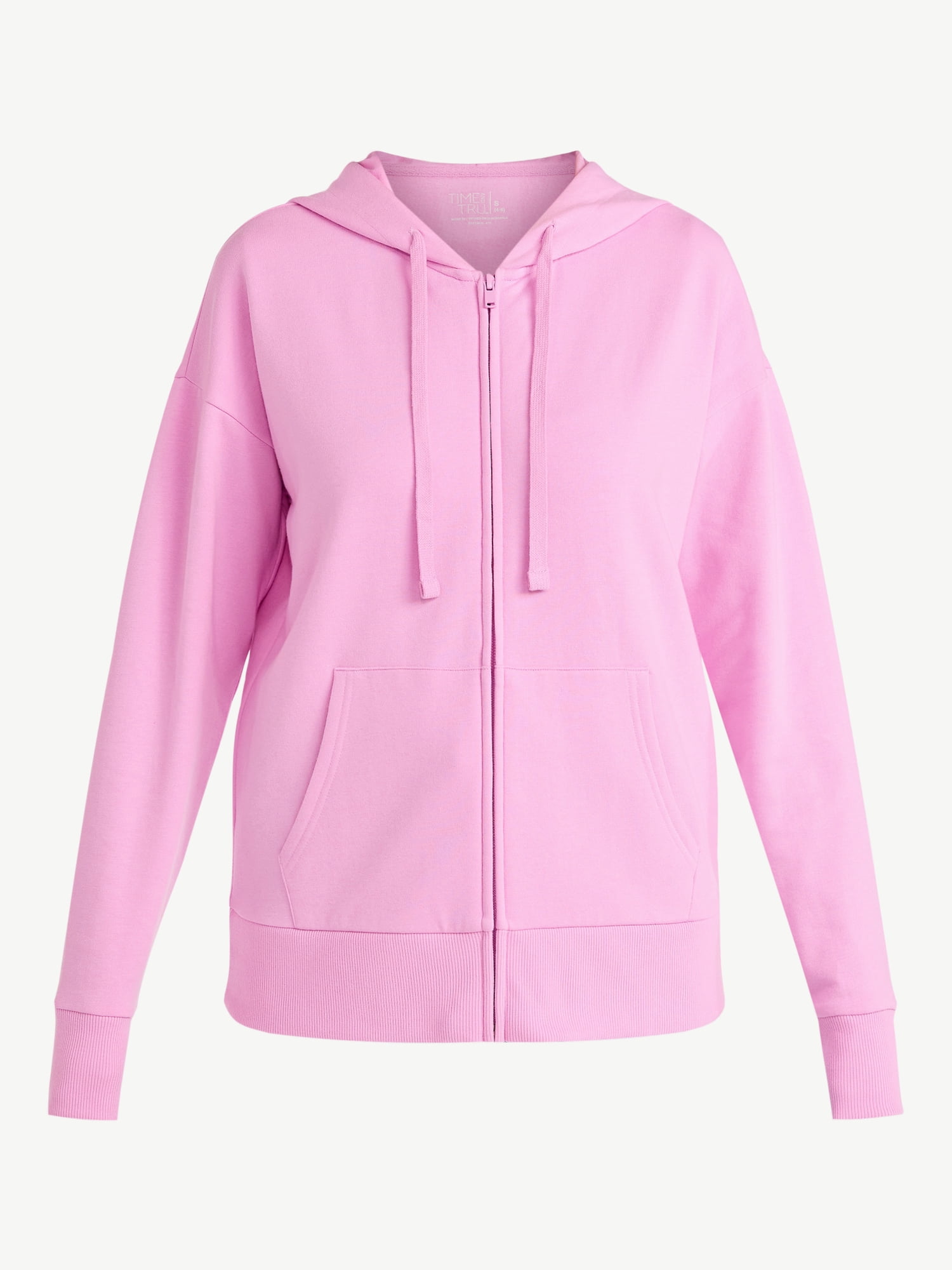 Time and Tru Women's and Women’s Plus Zip Front Fleece Hoodie Jacket, Sizes XS-4X