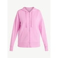 thumbnail image 4 of Time and Tru Women's and Women’s Plus Zip Front Fleece Hoodie Jacket, Sizes XS-4X, 4 of 7