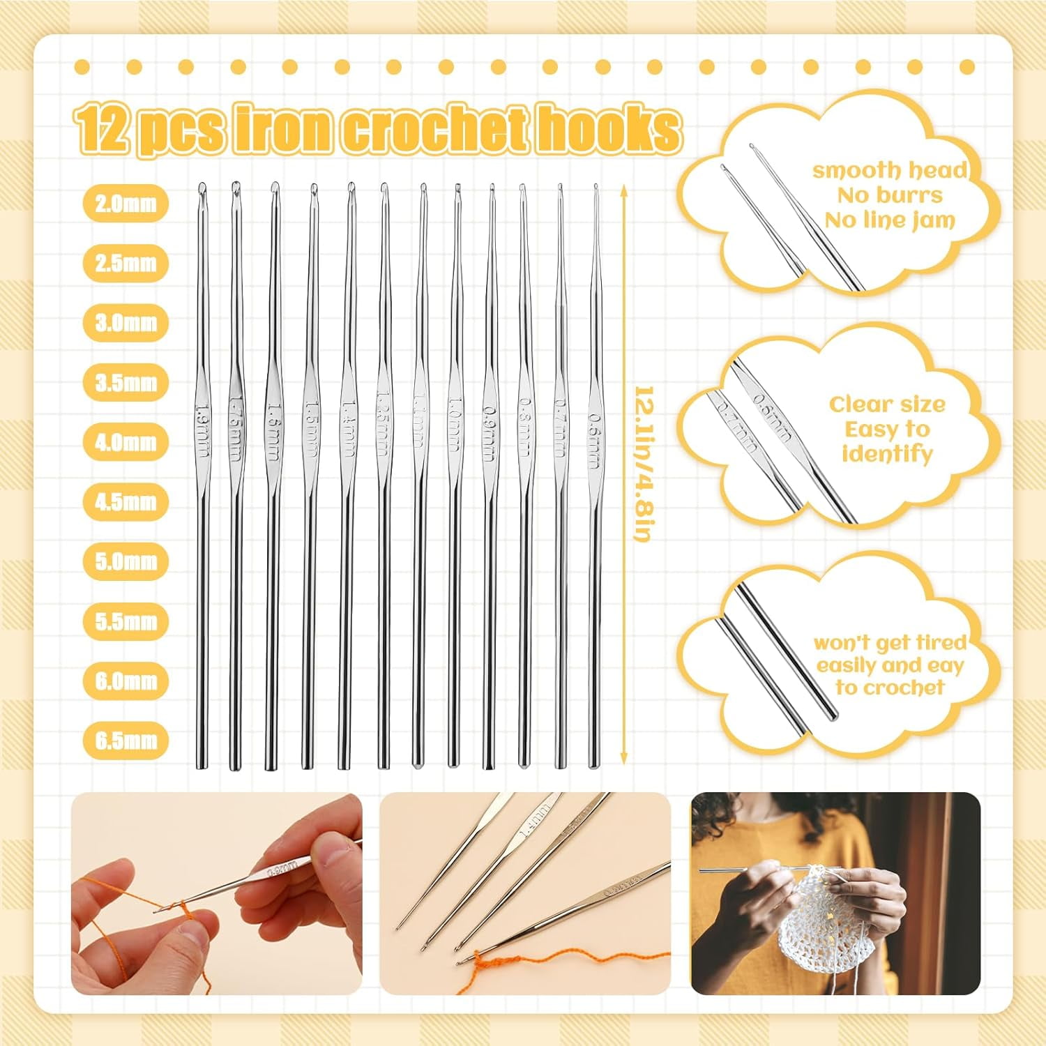 MRSXXNTY  127 Pcs Crochet Needles Set, Crochet Hooks Kit with Storage Case, Ergonomic Knitting Needles Stitch Marker DIY Hand Knitting Craft Art Tools for Beginners
