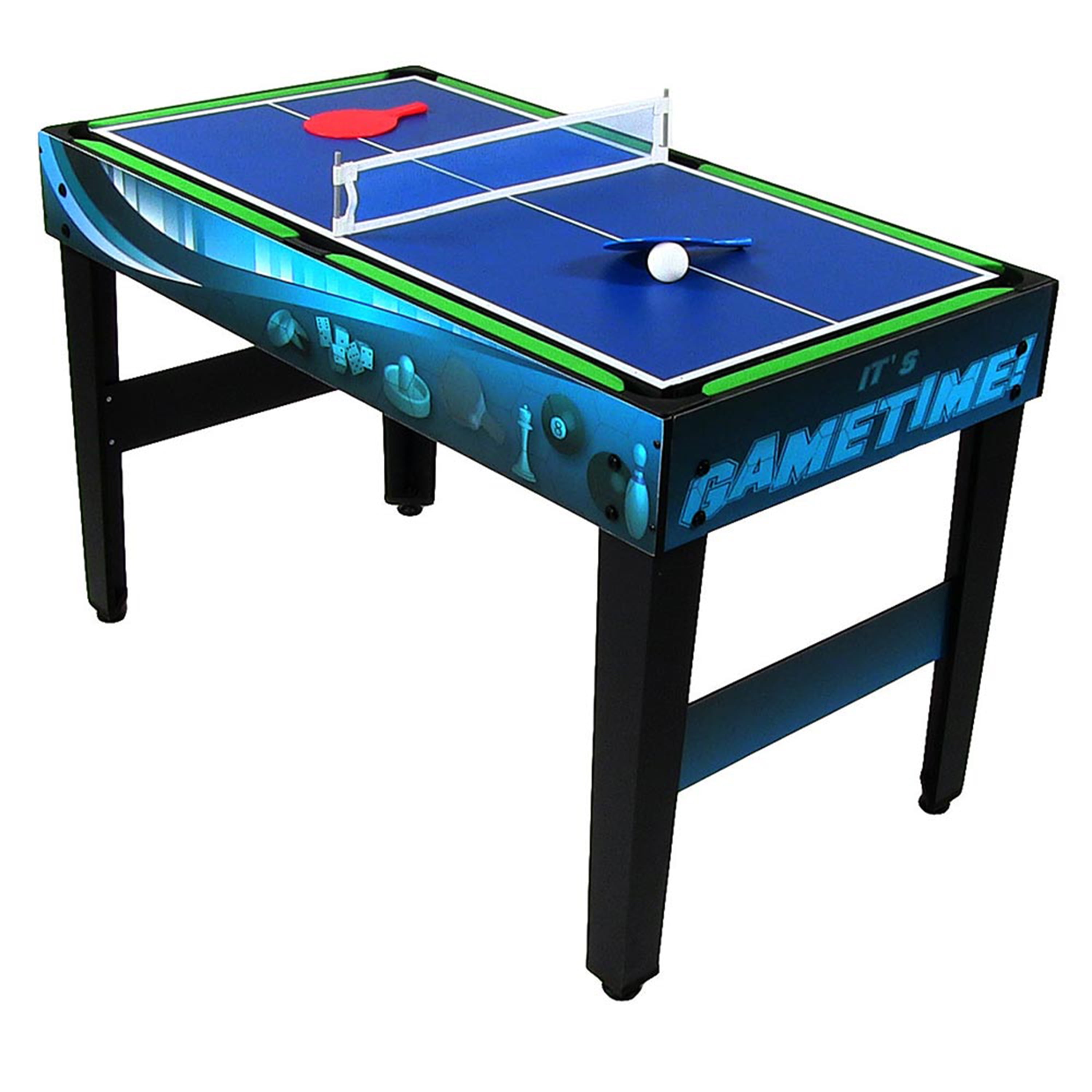 Sunnydaze Indoor Rustic Style 2 Player 5-in-1 Multi-Game Table with  Billiards, Air Hockey, Foosball, Ping Pong, and Basketball - 45 -  Weathered Gray