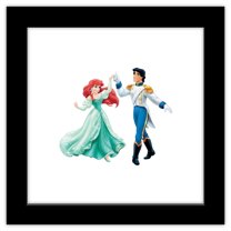 Gallery Pops Disney The Little Mermaid - Ariel and Prince Eric Wall Art, Black Framed Version, 12" x 12"