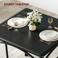 thumbnail image 2 of Juego de Comedor 3 Piezas para 2 Personas, Mesa Cuadrada y 2 Sillas Tapizadas, Diseño Moderno y Ahorrador de Espacio para Cocina, Apartamento o Comedor- Color black, 2 of 8