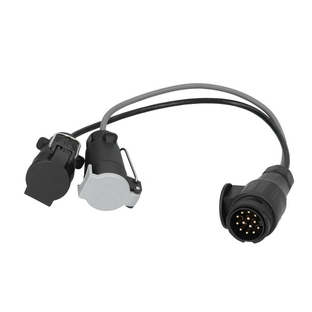 Convertidor de enchufe de remolque de 12V, 13 pines a 7 pines, plástico, PVC, latón para caravanas europeas estándar Jadeshay A