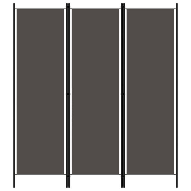 vidaXL 3-Panel Freestanding Foldable Fabric Room Divider Anthracite 150x180 cm