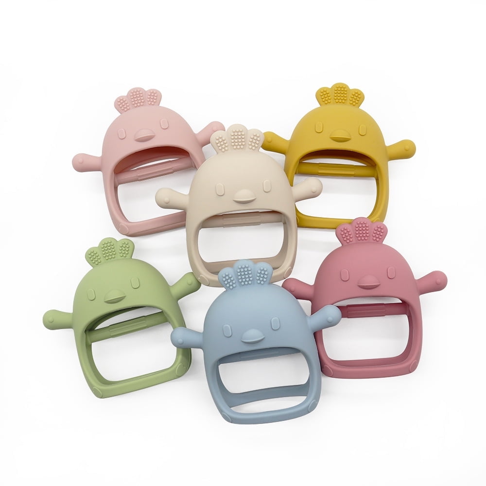 Silicone Baby Teether Toy for Infants 3+ Months, BPA Free Anti-Drop Silicone Mitten Teething Toy for Soothing Sore Gums, Baby Chew Toys for Sucking Needs