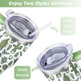 thumbnail image 5 of 40oz Fashionable Funny Green Cactus Stainless Steel Flip Straw Tumbler Spill Proof Travel Cup Double Wall Vacuum Insulated Coffee Mug with Top Handle, 5 of 6