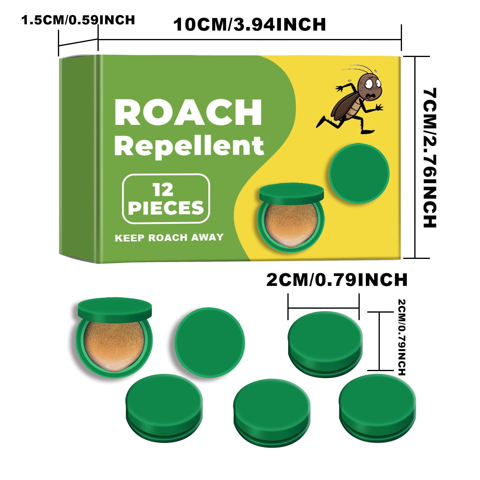 Alvantor Indoor Roach Killing Bait Stations, 12 Count for Small to Large Roaches