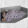 thumbnail image 6 of Ghost Soft Flannel Fleece Throw Blanket, Halloween Party Themed Pattern with Owl and Spider Webs on White, Cozy Plush for Indoor and Outdoor Use, 60" x 80", Purple Orange and White, by Ambesonne, 6 of 6