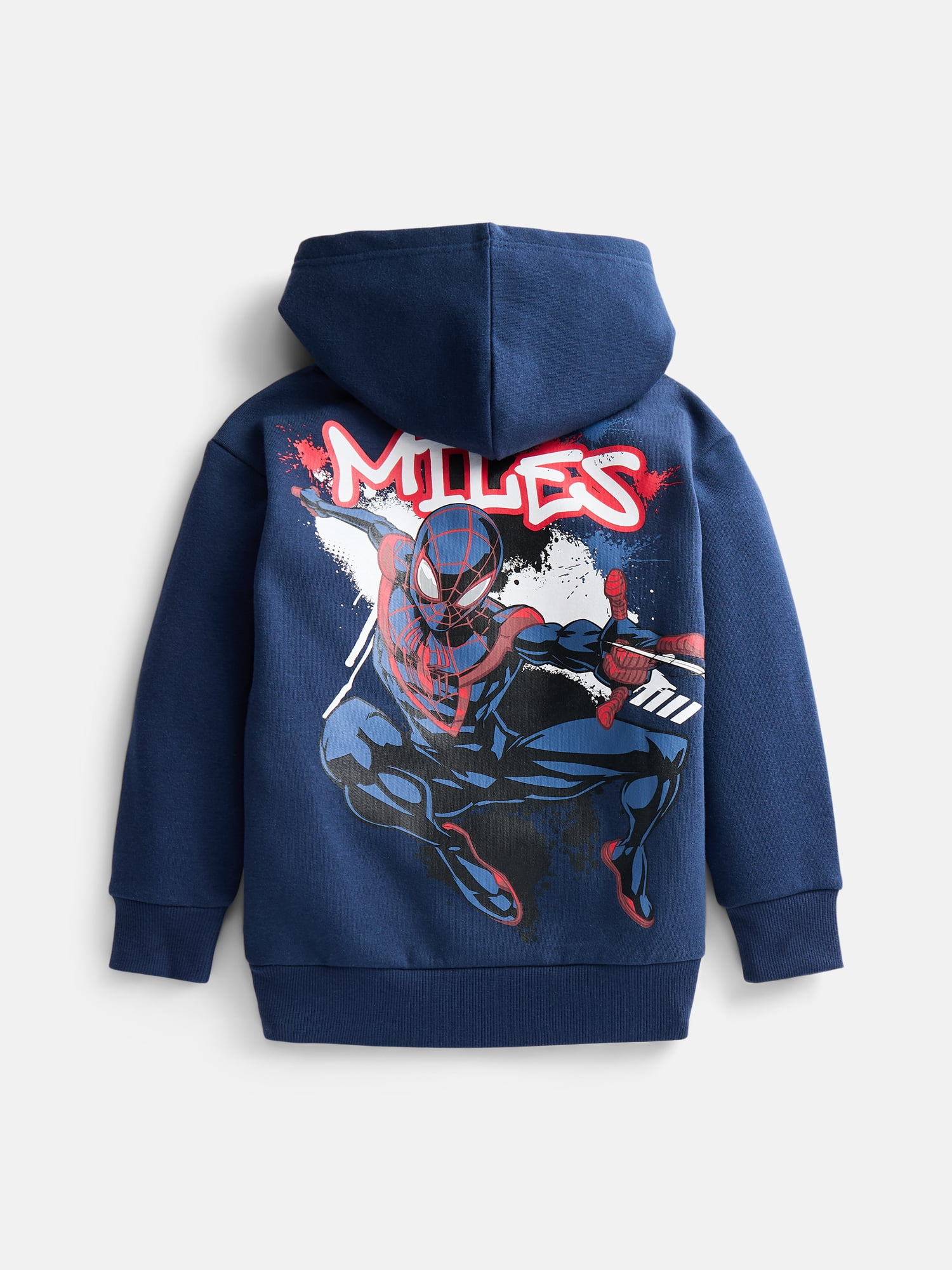 Spider-Man Boys' Front Back Miles Graphic Hoodie with Long Sleeves, Size 4-18