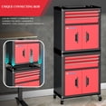 thumbnail image 6 of Rolling Tool Chest, 3 Drawers & 2 Doors Metal Tool Box, Heavy Duty Tool Cabinet with 360° Swivel Wheels, Lock & Keys, Stackable with 4/5/7-Drawer Units via Connecting Rods, 6 of 7