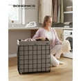 thumbnail image 2 of SONGMICS Laundry Hamper 29 Gal. Laundry Basket, Collapsible Clothes Hamper, Removable and Washable Liner for Bedroom Bathroom Black and Camel Brown, 2 of 7