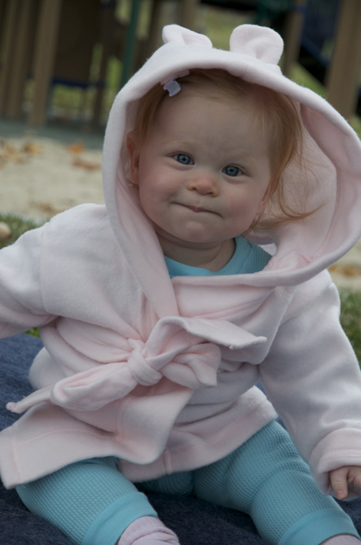 Bambini Boy/Girl Fleece Robe With Hoodie Yellow, Newborn