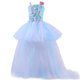 thumbnail image 3 of Vestido de tul con cola larga para niña de las flores, vestido de fiesta de noche para boda para bebé, vestido de princesa de hadas con lazo y cristales para niña, 3 of 5