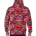 thumbnail image 7 of Pofeuu Red Lips Kissing Print Mens Casual Hooded Collar Drawstring Hoodies Pullover Sweatshirts Casual Long Sleeve Shirts-Small, 7 of 7