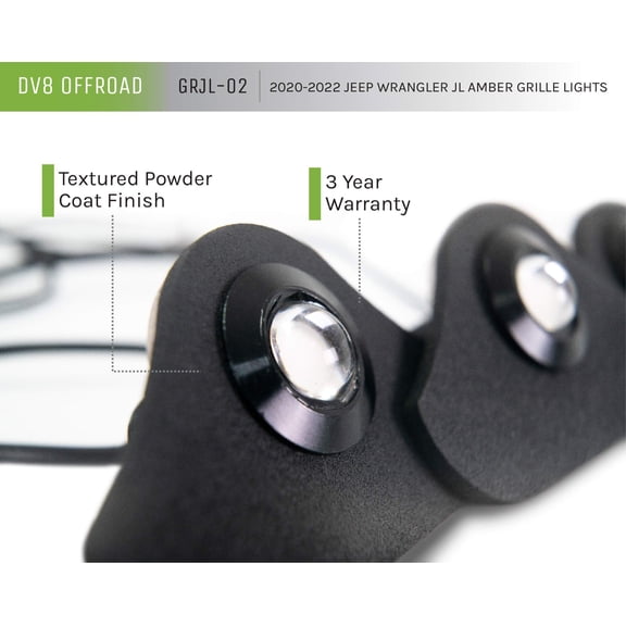 Dv8 Offroad Grjl 02 Grille Marker Light Kit Fits 18 22 Wrangler (Jl) Fits select: 2018-2019,2021 JEEP WRANGLER UNLIMITED