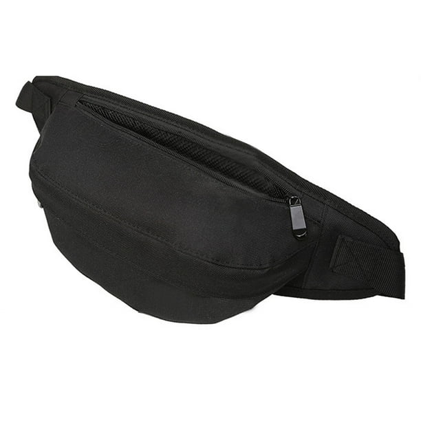 Men Women Waist Bag Black Nylon Casual Adjustable Outdoor Sports Waist Pack for Travel Running Hiking Black Free Size