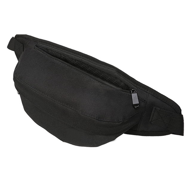 Riñonera de nailon negra para hombre y mujer, informal, ajustable, para deportes al aire libre, para viajes, correr, senderismo, color negro, talla única