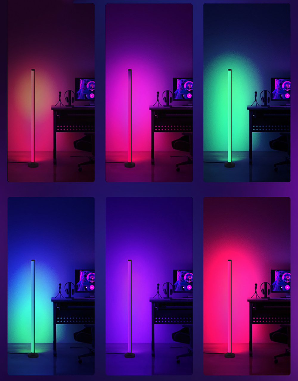 Corner Floor Lamp Works with Alexa, Modern Led Floor Lamp with Remote, Voice & App Control, Music Sync, 3000+ Color Changing, Mood Lighting Smart RGB Floor Lamps for Living Room Bedroom