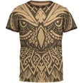 thumbnail image 1 of Trippy Tribal Hiboux Mens Ringer T Shirt, 1 of 1