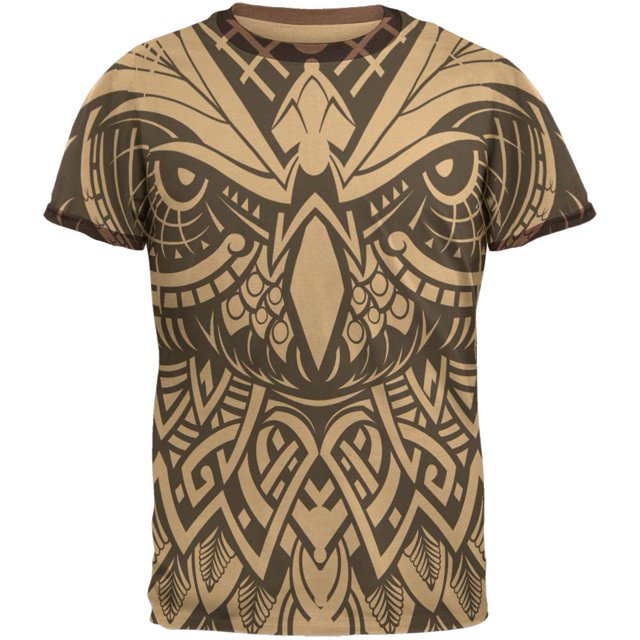 Trippy Tribal Hiboux Mens Ringer T Shirt