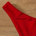 thumbnail image 5 of Bikini Sets for Women 3-Piece Triangle Swimsuit with 2 Tie Side Bottoms, Solid Color Red M, 5 of 7