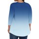 thumbnail image 4 of mfyjkho Tops Para Mujer, Camiseta De Mujer Con Degradado De Color Liso, Estilo Europeo, Informal, De Manga Tres Cuartos Y Cuello Redondo Tops De Tallas Grandes Xxxxxl, 4 of 6