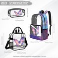 thumbnail image 4 of DISNIMO Butterfly Printed Clear Backpack for Girls, 3 Pcs Heavy Duty Clear Bookbag with Lunch Bag for School, Large See Through PVC Transparent Bookbag with Pencil Case, 4 of 5