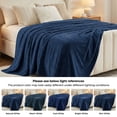thumbnail image 5 of Superior Alaska Diamond Fleece Blanket 66" x 90", Lightweight Soft Bed Blankets, Twin Size, Navy Blue, 5 of 9
