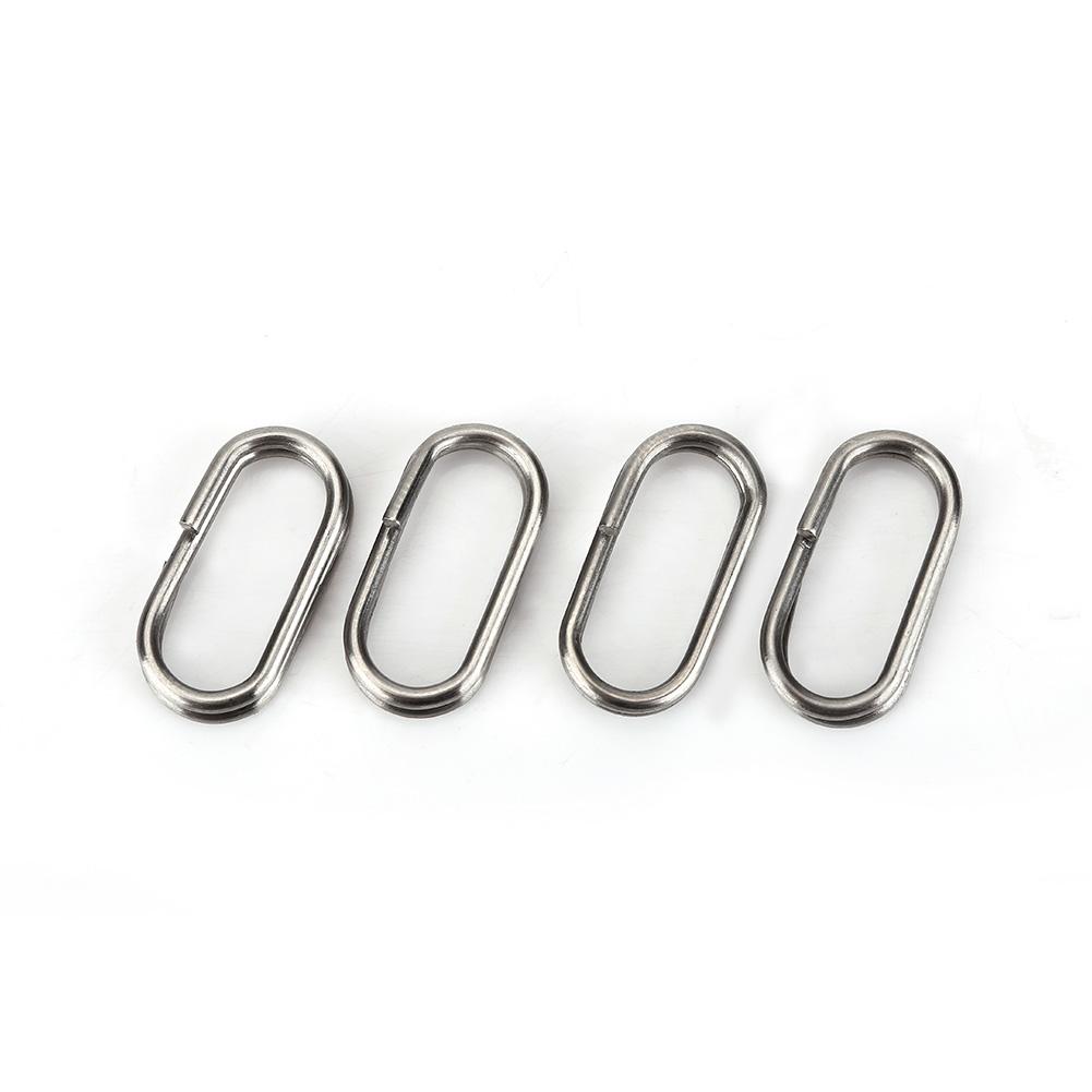 HERCHR Split Rings, 100Pcs Stainless Steel Oval Split Rings Swivel Snap