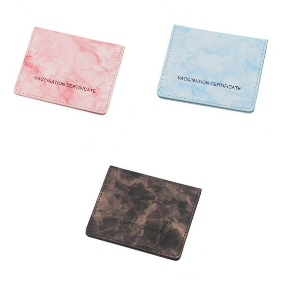 Estuche de cuero para de protección de de vacunación de 3 partes, rosa Zulema Cartera del titular de la tarjeta