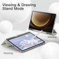 thumbnail image 6 of JETech Case for Samsung Galaxy Tab S9 FE+ / S9 FE Plus 12.4-Inch with S Pen Holder, Soft TPU Tri-Fold Stand Protective Tablet Cover, Support S Pen Charging, Auto Wake/Sleep (Silver), 6 of 6