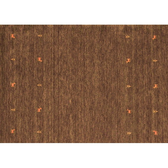 Ahgly Company Indoor Rectangle Abstract Orange Contemporary Area Rugs, 4' x 6'